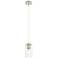 Crown Point 3.88" Wide Polished Nickel Cord Hung Pendant With Clear Sh