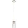 Crown Point 3.88" Wide Polished Nickel Stem Hung Pendant With Seedy Sh