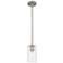 Crown Point 3.88" Wide Satin Nickel Stem Hung Pendant With Clear Shade