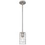 Crown Point 3.88" Wide Satin Nickel Stem Hung Pendant With Deco Swirl