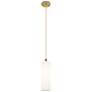 Crown Point 3.88"W Brushed Brass Cord Hung Pendant With Matte White Sh