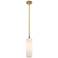 Crown Point 3.88"W Brushed Brass Stem Hung Pendant With Matte White Sh