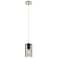 Crown Point 3.88"W Polished Nickel Cord Hung Pendant w/ Plated Smoke S