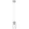 Crown Point 3.88"W Polished Nickel Cord Hung Pendant With Deco Swirl S