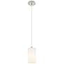 Crown Point 3.88"W Polished Nickel Cord Hung Pendant With Matte White