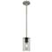 Crown Point 3.88"W Satin Nickel Stem Hung Pendant With Plated Smoke Sh