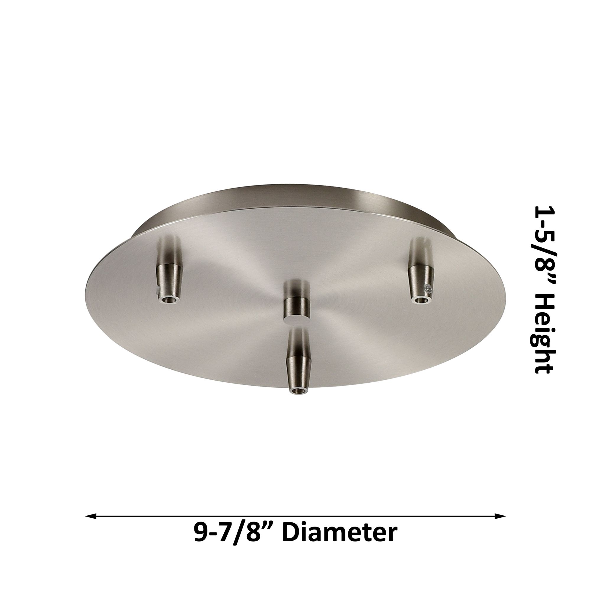 Image 2 Crown Point 3 Light 13" Cord Hung Multi Pendant Nickel w/ Deco Swirl Shade more views