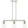 Crown Point 30.5"W 3 Light Polished Nickel Stem Island Light w/ Clear