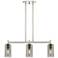 Crown Point 30.5"W 3 Light Polished Nickel Stem Island Light w/ Smoke