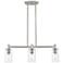 Crown Point 30.5"W 3 Light Satin Nickel Stem Island Light w/ Clear Sha