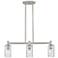 Crown Point 30.5"W 3 Light Satin Nickel Stem Island Light w/ Swirl Sha