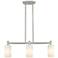 Crown Point 30.5"W 3 Light Satin Nickel Stem Island Light w/ White Sha