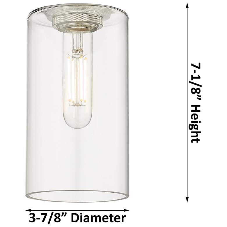 Image 2 Crown Point 32"W 8 Light Brass Stem Chandelier w/ 7" Clear Shade more views