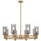 Crown Point 32"W 8 Light Brass Stem Chandelier w/ 7" Smoke Shade