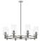 Crown Point 32"W 8 Light Nickel Stem Chandelier w/ 7" Clear Shade