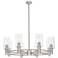 Crown Point 32"W 8 Light Satin Nickel Stem Chandelier w/ 7" Clear Shade