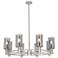 Crown Point 32"W 8 Light Satin Nickel Stem Chandelier w/ 7" Smoke Shade