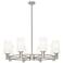 Crown Point 32"W 8 Light Satin Nickel Stem Chandelier w/ 7" White Shade