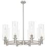 Crown Point 32"W 8-Lt Satin Nickel Stem Chandelier w/ 12" Clear Shade