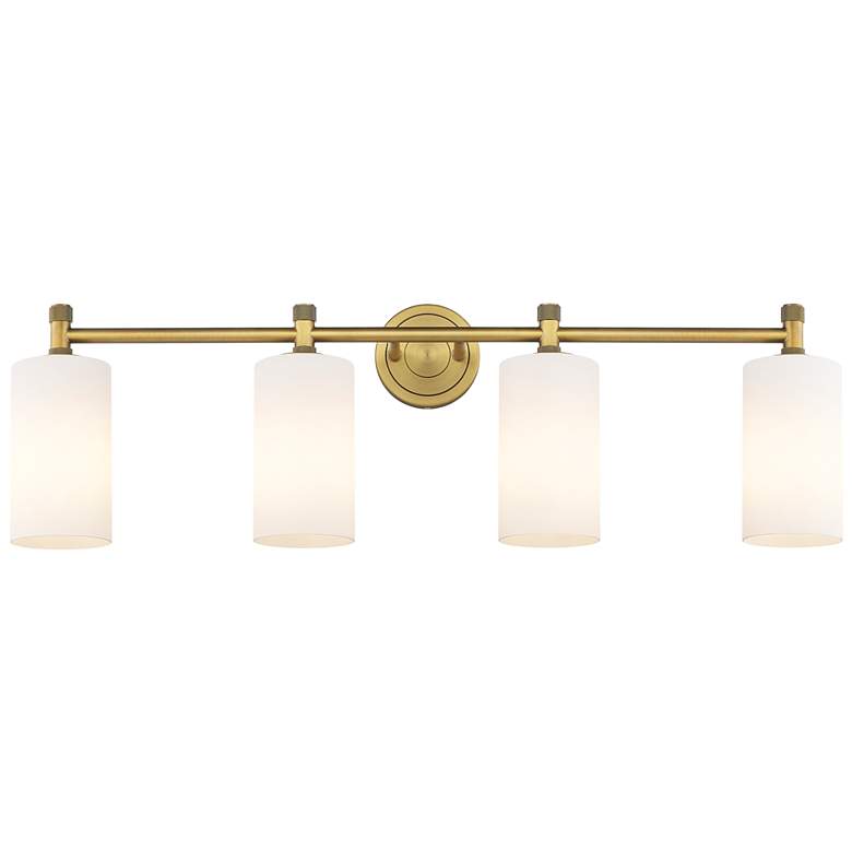 Image 1 Crown Point 34" Wide 4-Light Brushed Brass Matte White Bath Light