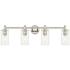 Crown Point 34" Wide 4 Light Polished Nickel Bath Light With Clear Sha