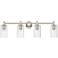 Crown Point 34" Wide 4 Light Polished Nickel Bath Light With Swirl Sha