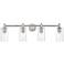 Crown Point 34" Wide 4 Light Satin Nickel Bath Light With Clear Shade