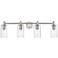 Crown Point 34" Wide 4 Light Satin Nickel Bath Light With Seedy Shade