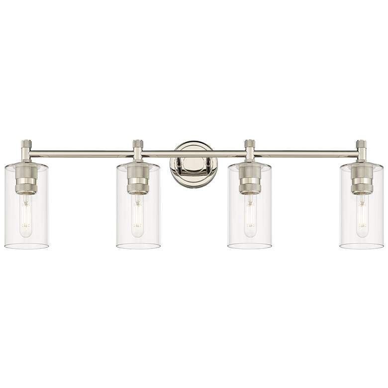 Image 1 Crown Point 34" Wide Polished Nickel 4-Light Bath Light