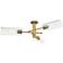 Crown Point 39.25" Wide 3 Light Brushed Brass Flush Mount With Clear S