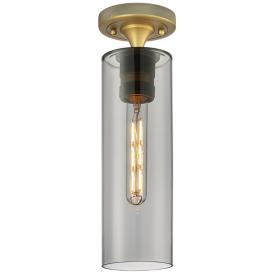 Crown Point 4" Wide Brushed Brass Flush Mount with Smoke Shade Crown Point 4" Wide Brushed Brass Flush Mount with Smoke Shade