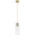 Crown Point 4" Wide Cord Hung Brushed Brass Pendant With Clear Shade