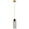 Crown Point 4" Wide Cord Hung Brushed Brass Pendant With Smoke Shade