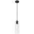 Crown Point 4" Wide Cord Hung Matte Black Pendant With Clear Shade