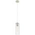 Crown Point 4" Wide Cord Hung Polished Nickel Pendant With Clear Shade