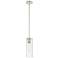 Crown Point 4" Wide Stem Hung Polished Nickel Pendant With Clear Shade