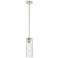 Crown Point 4" Wide Stem Hung Polished Nickel Pendant With Deco Swirl