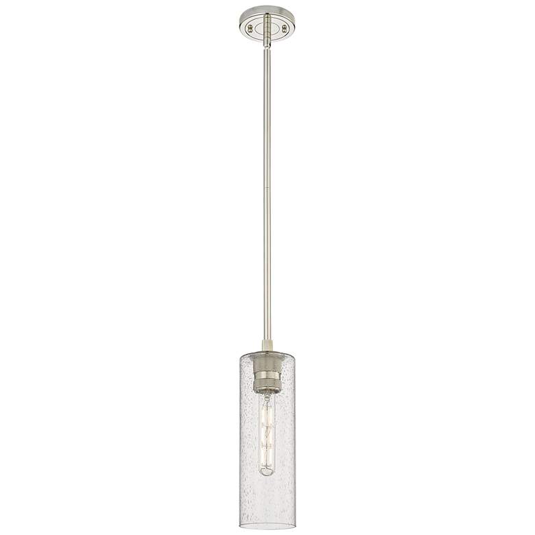 Image 1 Crown Point 4 inch Wide Stem Hung Polished Nickel Pendant With Seedy Shade