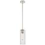 Crown Point 4" Wide Stem Hung Polished Nickel Pendant With Seedy Shade