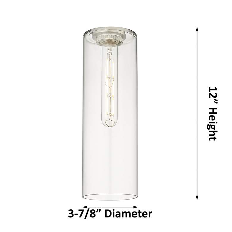 Image 3 Crown Point 4" Wide Stem Hung Satin Nickel Pendant With Deco Swirl Sha more views