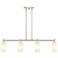 Crown Point 43.7"W 4 Light Polished Nickel Stem Island Light w/ White