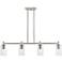 Crown Point 43.75"W 4 Light Satin Nickel Stem Island Light w/ Seedy Sh