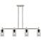 Crown Point 43.75"W 4 Light Satin Nickel Stem Island Light w/ Smoke Sh