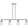 Crown Point 43.75"W 4 Light Satin Nickel Stem Island Light w/ Swirl Sh