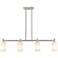 Crown Point 43.75"W 4 Light Satin Nickel Stem Island Light w/ White Sh