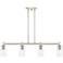 Crown Point 43.8"W 4 Light Polished Nickel Stem Island Light w/ Clear