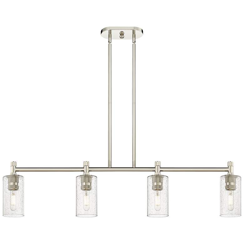 Image 1 Crown Point 43.8"W 4 Light Polished Nickel Stem Island Light w/ Seedy