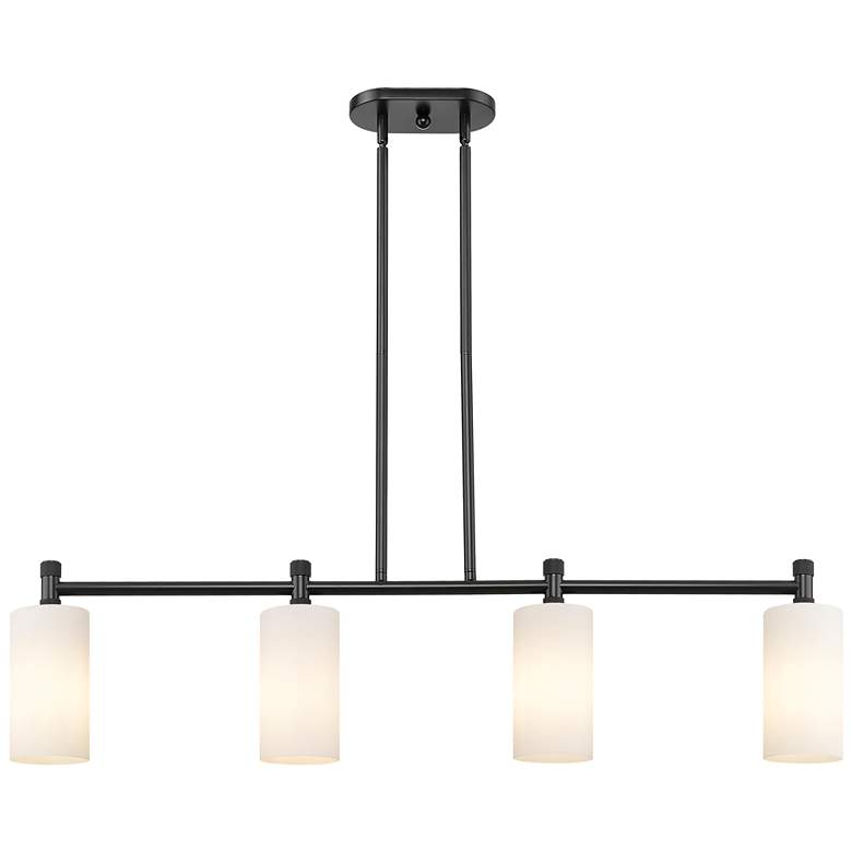 Image 1 Crown Point 43 3/4"W Matte Black 4-Light Island Chandelier