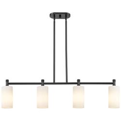 Crown Point 43 3/4"W Matte Black 4-Light Island Chandelier