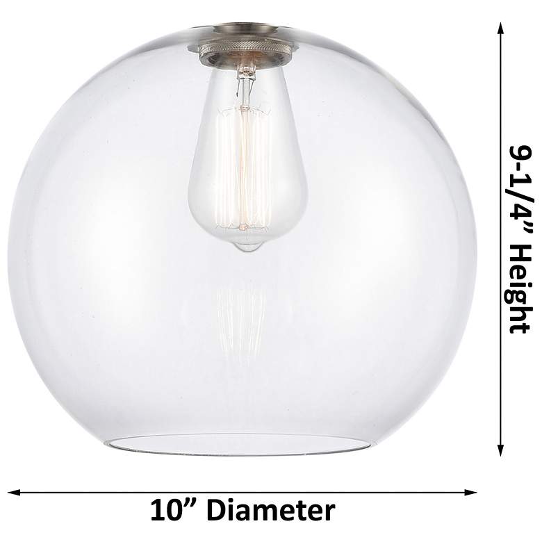 Image 2 Crown Point Athens 10"W Brushed Brass Stem Pendant With Clear Shade more views
